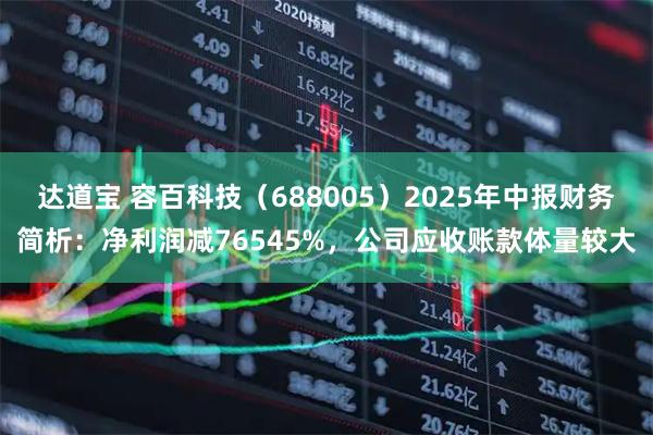 达道宝 容百科技（688005）2025年中报财务简析：净利润减76545%，公司应收账款体量较大